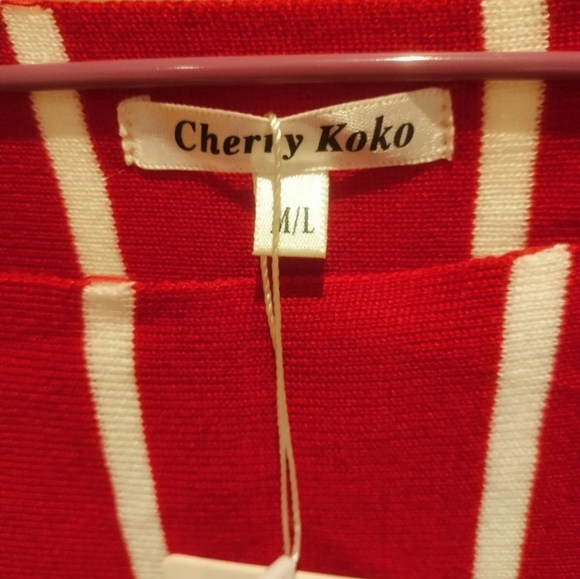Red sweater with white stripes - Picture 3 of 3
